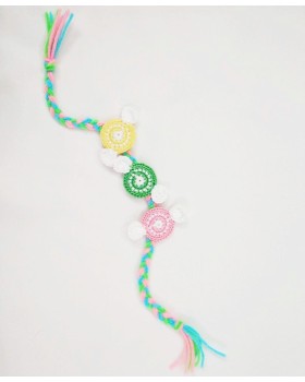 HAPPY THREADS HANDCRAFTED CROCHET RAAKHI- Multicolor